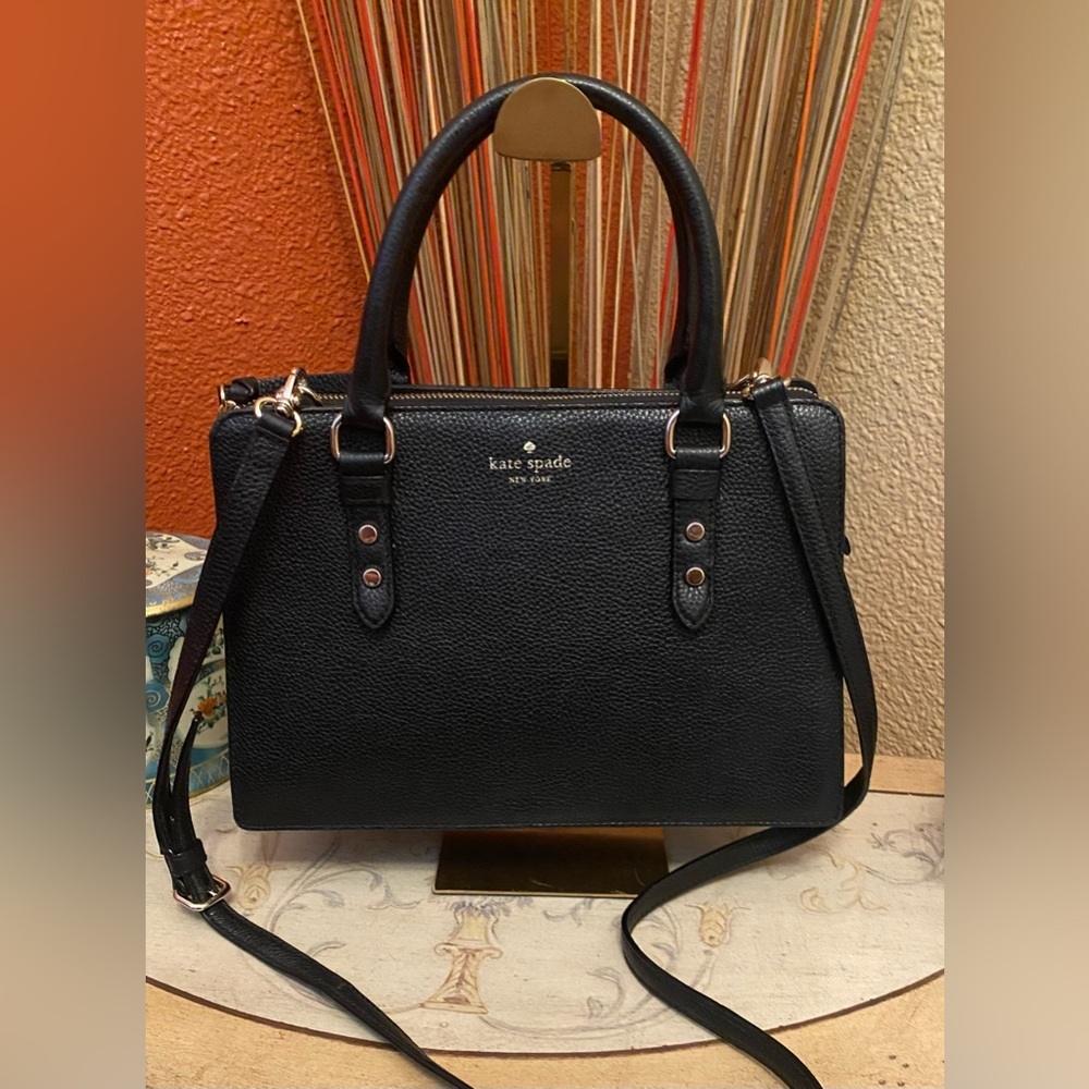 Kate Spade ♠️ - EUC- Mulberry Street Lise Black Pebbled Leather Satchel